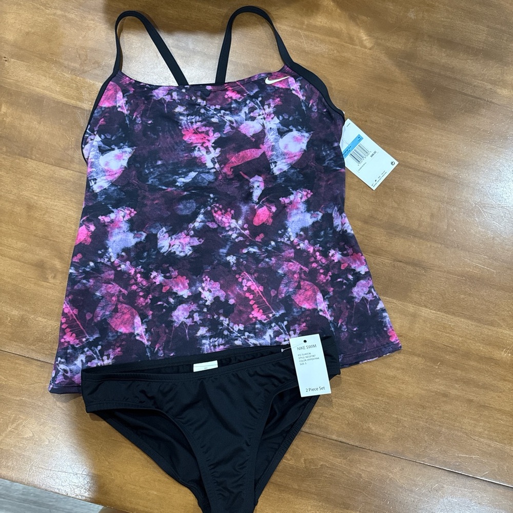 Nike Pink and Black Swimwear medium